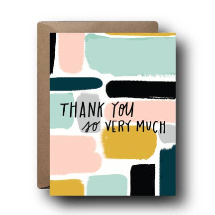 Painted Blocks Thank You Greeting Card for wholesale by Black Lab Studio
