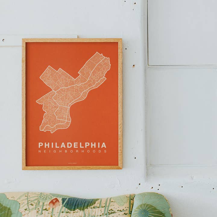 Native Maps - Wholesale Poster - Philadelphia, PA Neighborhood City Map Poster