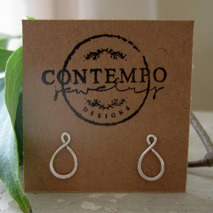 Small Sterling Teardrop Stud Earrings for wholesale by Contempo Jewelry
