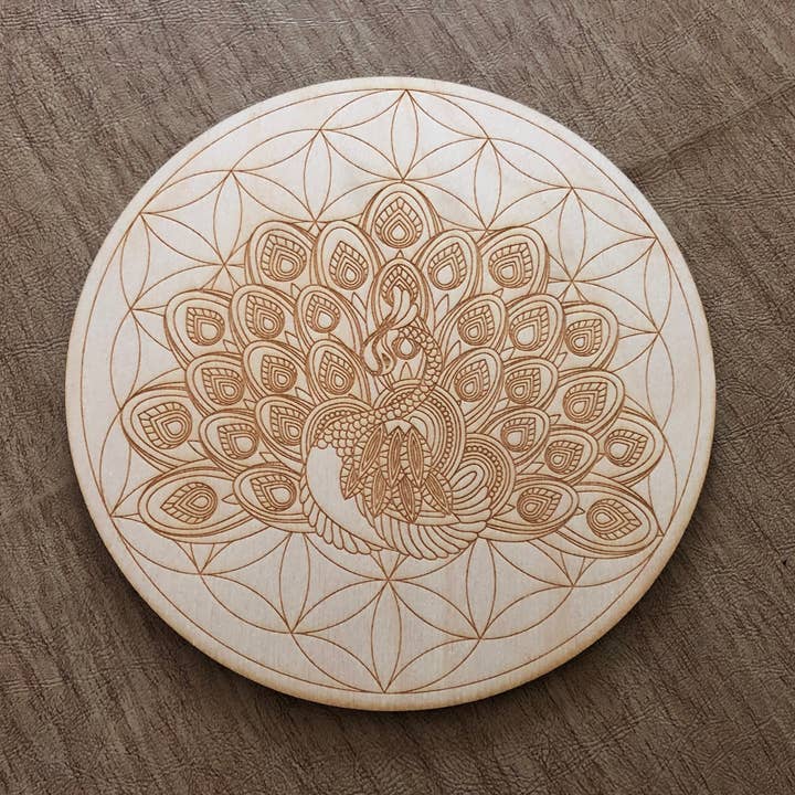 Peacock of Life Crystal Grid for wholesale by Zen and Meow