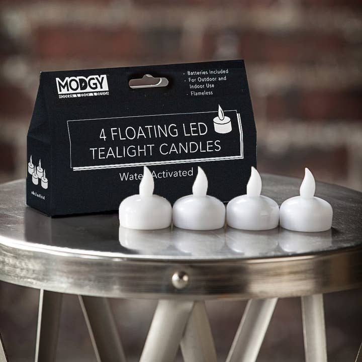 Modgy - Wholesale Flameless Candle - Warm White Water-Activated LED Candles - Pack of Four