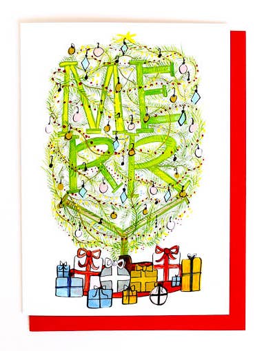 Merry Tree Single Card for wholesale by Thimblepress