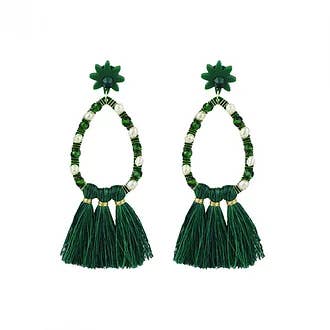 Orecchini Foglia Verde per la vendita all'ingrosso da parte di NARA HANDMADE JEWELRY