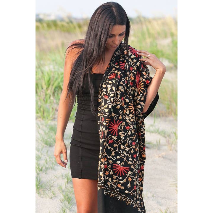 Sevya Handmade - Vendita all'ingrosso Stola - Donna - Scialle ricamato Kamal3