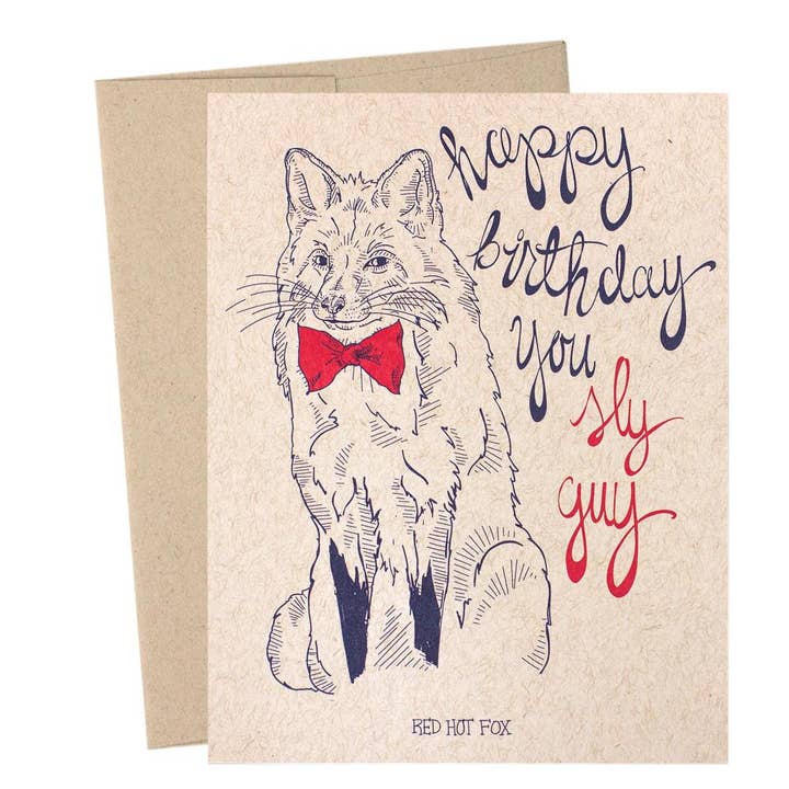 Tarjeta de cumpleaños de Sly Fox para venta al por mayor de Reyn Paper Co
