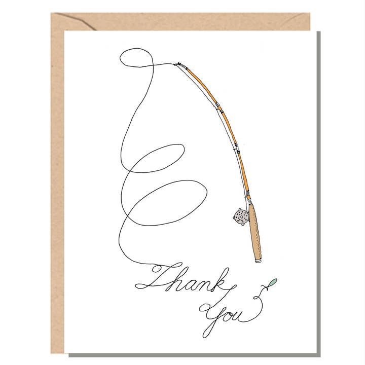 Carte de remerciement pêche à la mouche pour la vente par Rachelink Cards & Illustrations