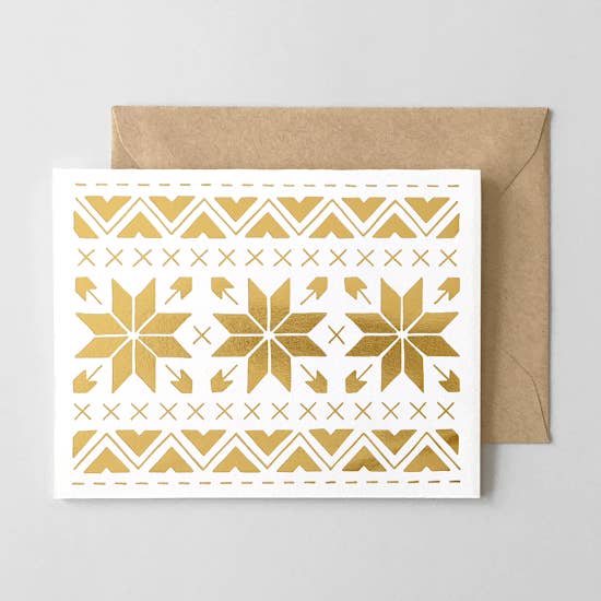 Snowflake Pattern Greeting Card for wholesale by Hello Paper Co.