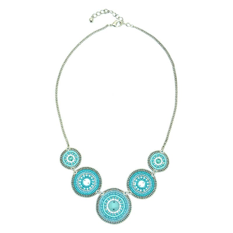 Erik & Mike - Wholesale Pendant/Charm Necklace - Seed Bead, hand beaded Necklaces 5 Circle in Ocean2