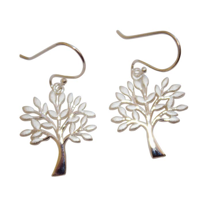 Tree with Leaves Earrings for wholesale by Indigo Sterling Silver