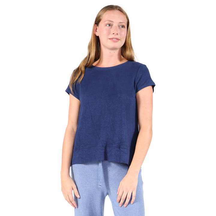 The Comfort Collection- The Cap Sleeve Tee- DENIM for wholesale by La Cera