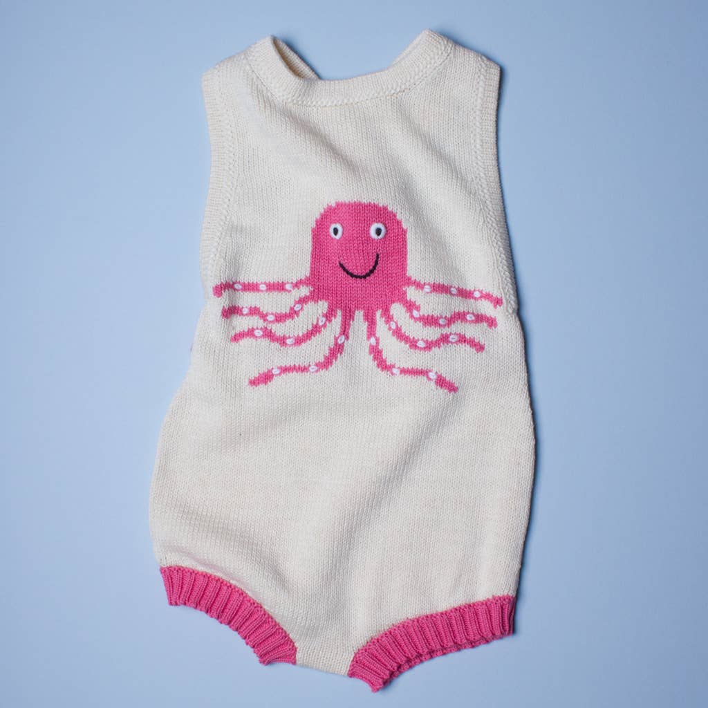 Estella - Wholesale Clothing Set - Baby - Organic Baby Gift Set - Octopus (Pink)2
