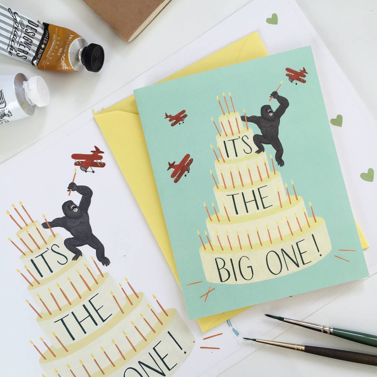 Yeppie Paper - Wholesale Birthday Card - King Kong with Airplanes Cake Milestone Birthday Card3