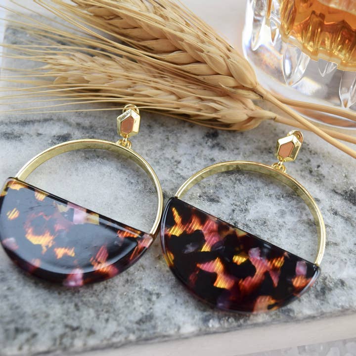 Tortoise Earring - Whiskey Sour for wholesale by Rory Ashton Jewelry
