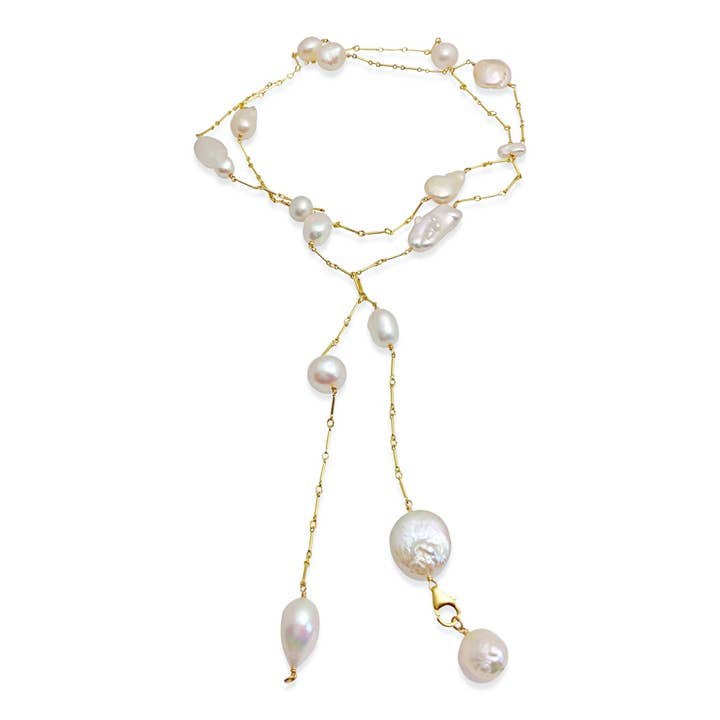 Ivory Pearl Einfache Lux Lange Lariat Halskette für den Großhandel von Delisch Jewelry & Accessories