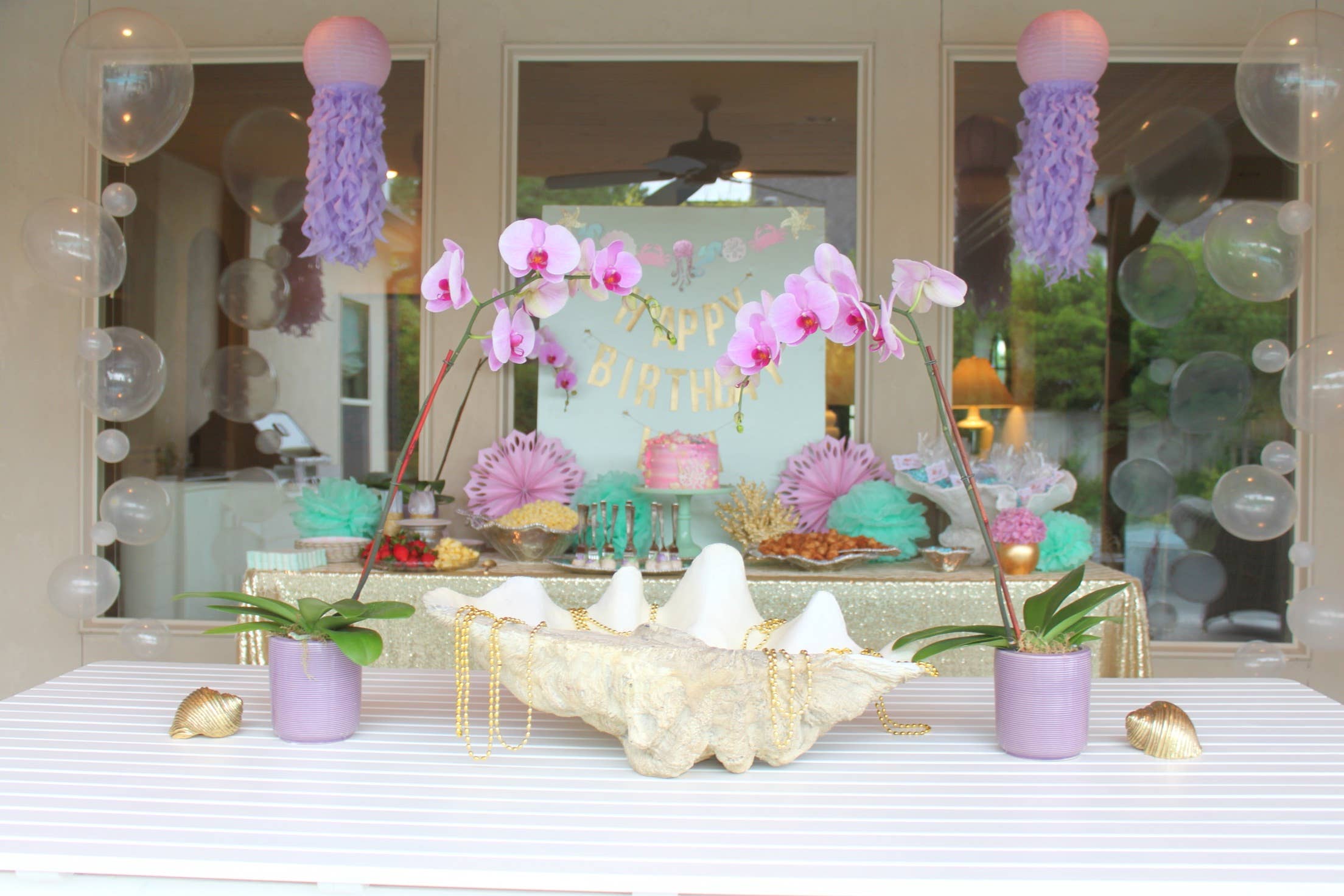 Republic Of Party LLC - Vente Lanternes - Lanterne en papier à méduses lavande douce1