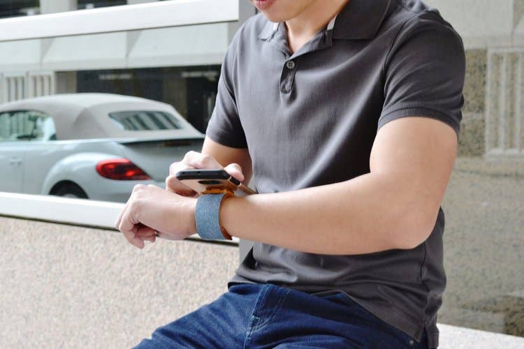 NewAgeNerds Co. - Wholesale Phone/Tablet Stand - WristMC Universal - Denim2