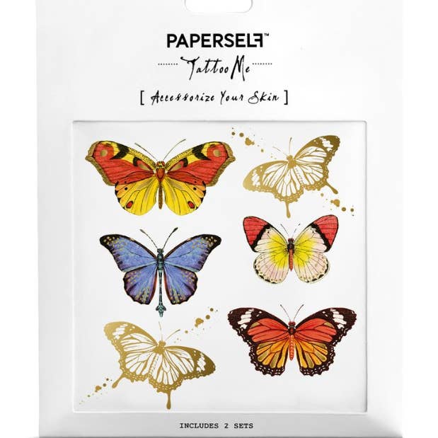 PAPERSELF - Venta al por mayor Tatuajes temporales - Adhesivos Tatuajes Temporales Mariposas