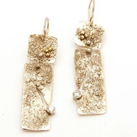 Reticulated Earring Series - Bezel Set Stone for wholesale by Tamara Kelly Designs