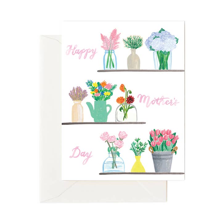 Mother's Day Flowers Card, Happy Mother's Day Card for wholesale by Forage Paper Co.