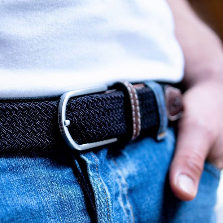 BILLYBELT - Wholesale Belt - Men's - Navy blue elastic braided belt1