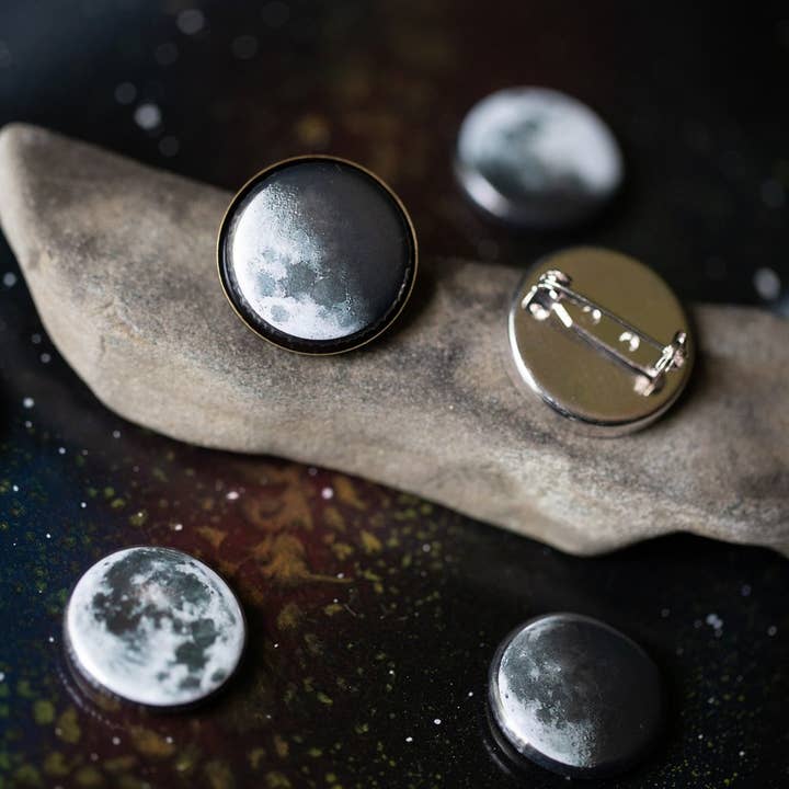 Interchangeable Moon Phase Lapel Pin for wholesale by Yugen Handmade