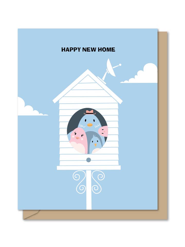 A2/4,25" x 5,5" | Carte de vœux pendaison de crémaillère | Nouveau nichoir pour la vente par Maginating