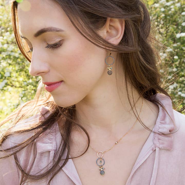 Freshie & Zero - Wholesale Pendant/charm necklace - Portico Dusky Coast Artisan Necklace - Labradorite, Gold7