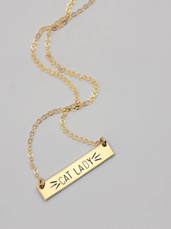 Cat Lady Necklace with Whiskers for wholesale by Bang-Up Betty