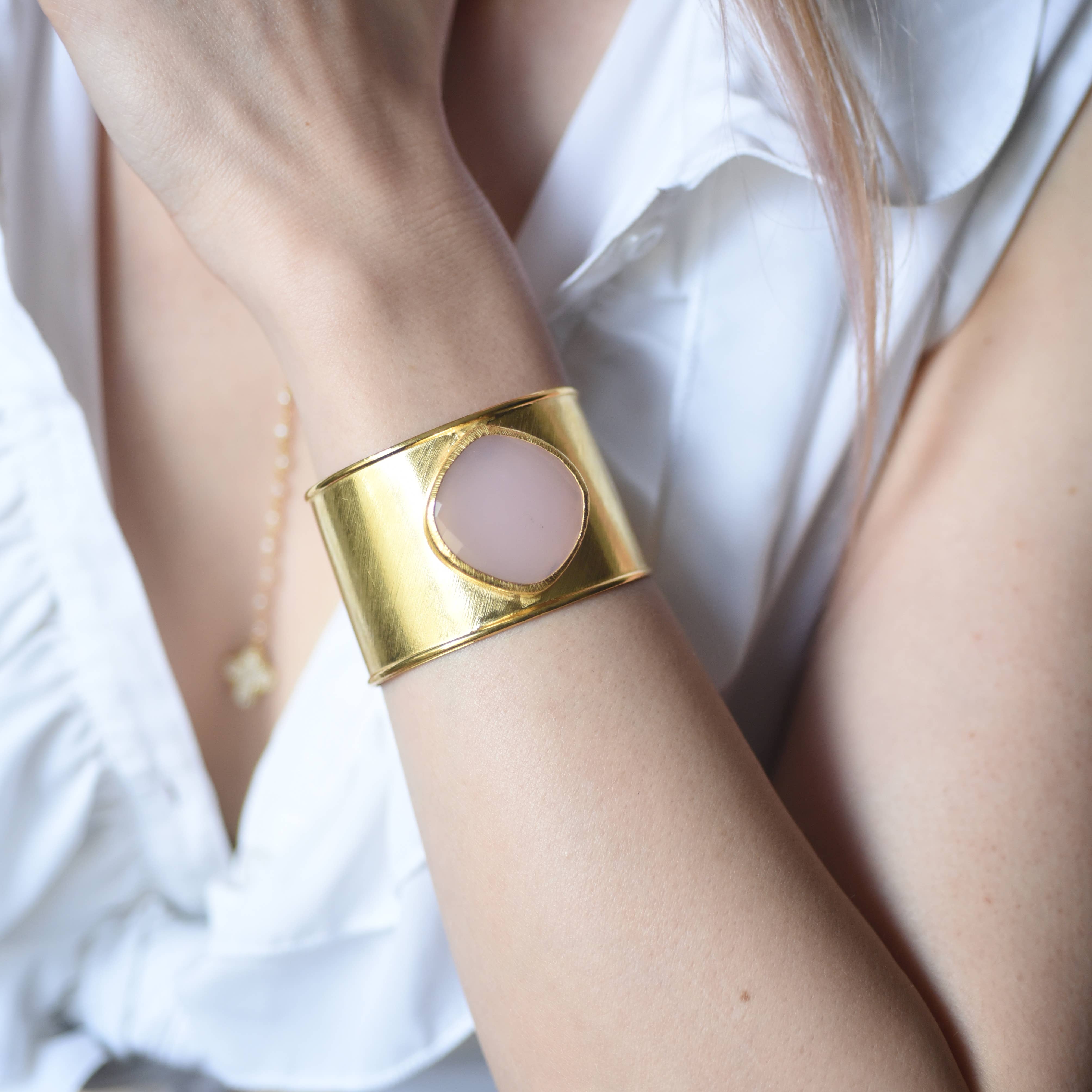 Wholesale Natural Gemstone Cuff Bangle for your store - Faire