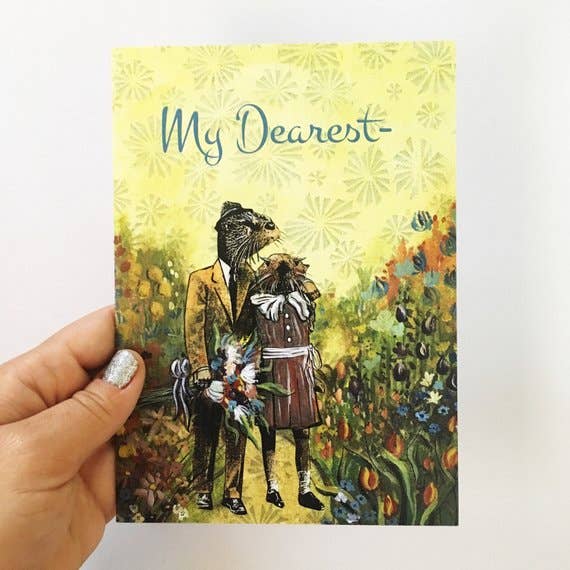 My Dearest Love Otter Greeting Card - Valentine's Day for wholesale by Pergamo Paper Goods