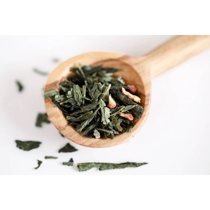 Hindbær Basilikum Grøn Te 1lb for engroshandel hos Vida pour Tea