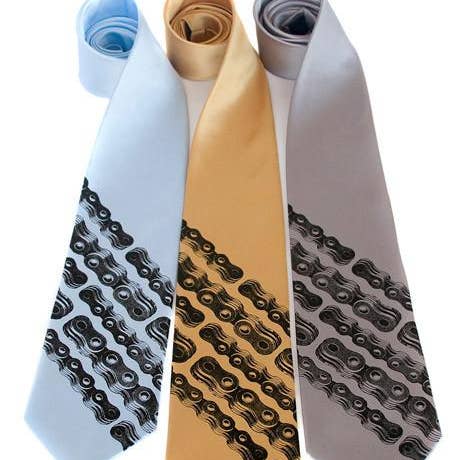 Cyberoptix Tie Lab - Wholesale Necktie - Men's - Bike Chain Stripe Necktie3