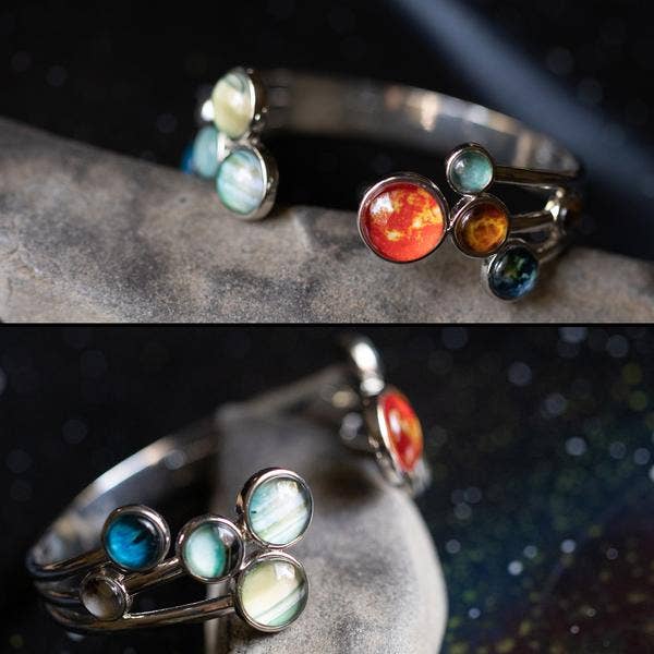 Solar System Open Cuff Bracelet for wholesale by Yugen Handmade