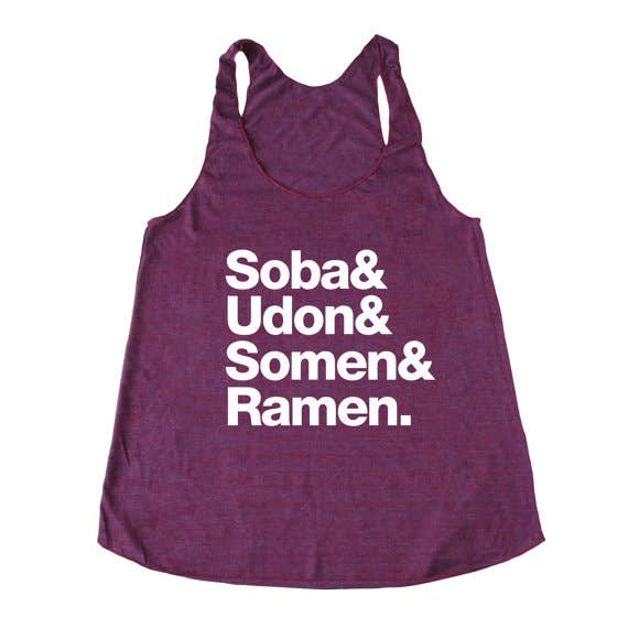 Bad Pickle Tees - Wholesale Tank Top - Women's - Soba And Udon And Somen And Ramen Women's Tank Top | Burgundy0