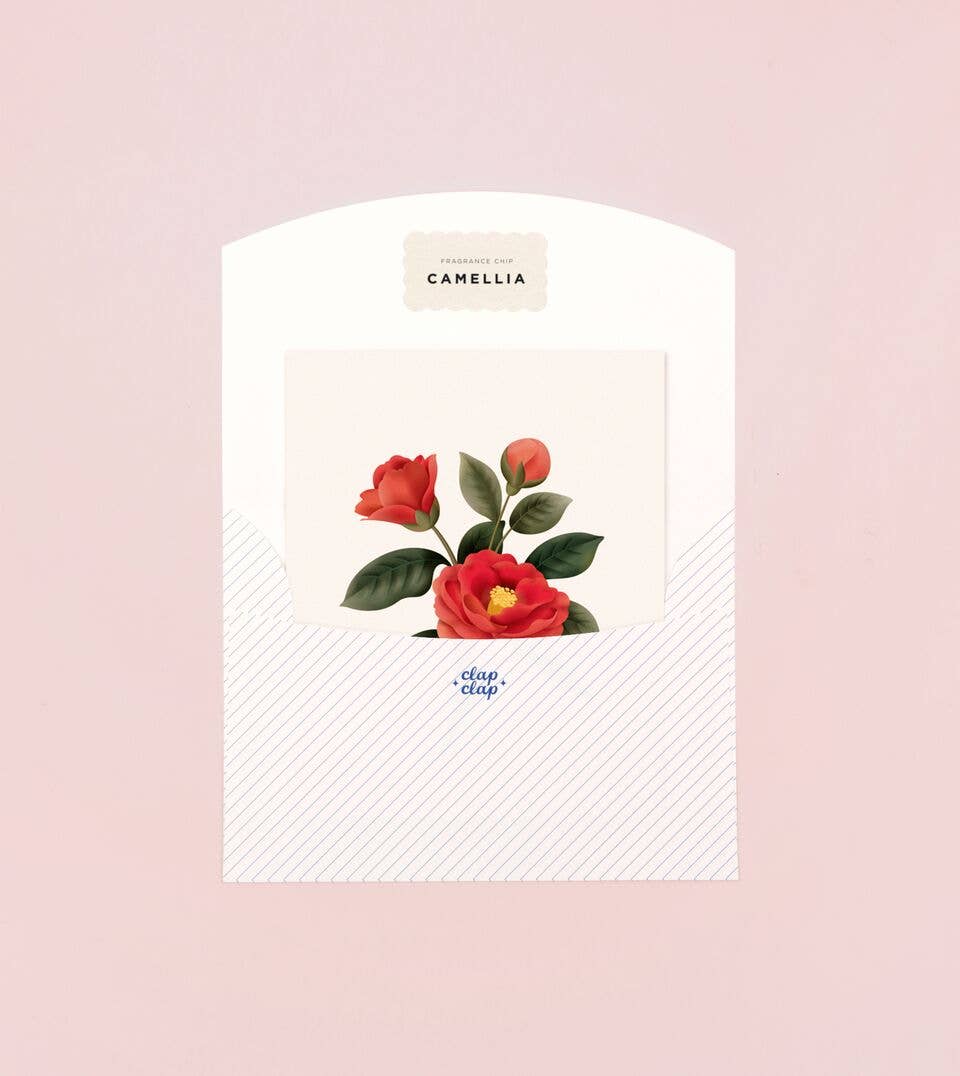 Clap Clap - Wholesale Everyday Greeting Card - Botanical Scented Card - Camellia1