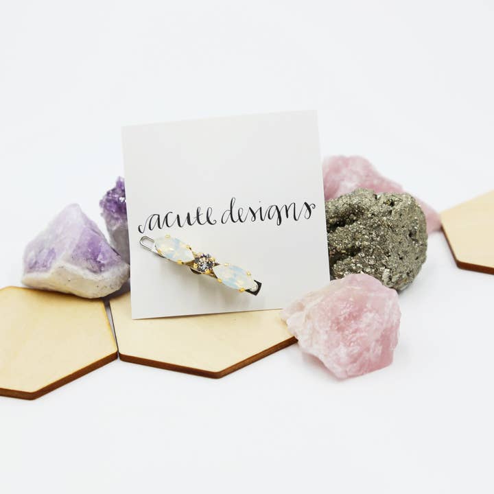 Acute Designs – wholesale Barrette – Women’s – Small Swarovski Hair Barrettes 3