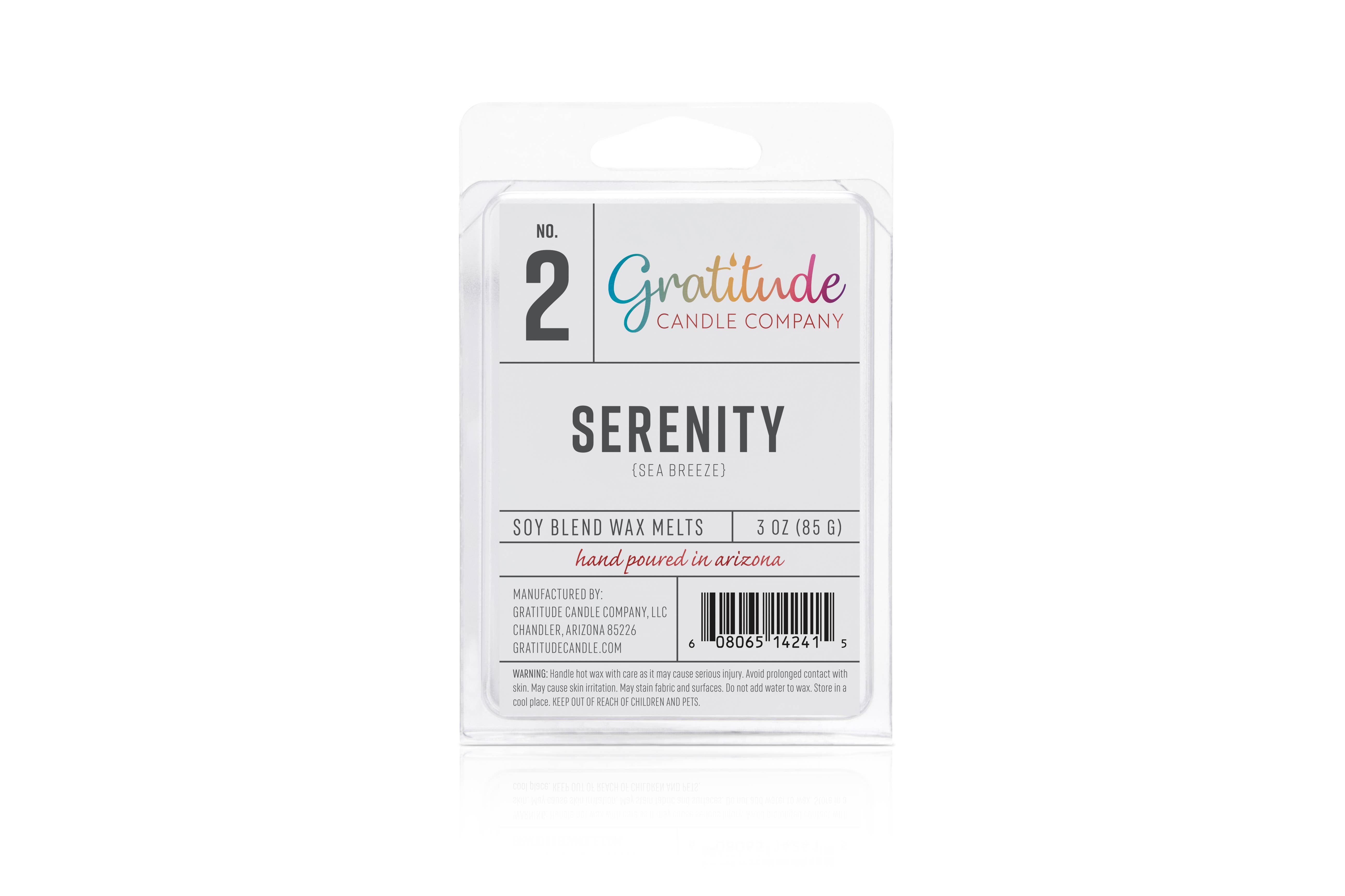 Gratitude Candle Company, LLC - Wholesale Wax Melt - 3 oz. Serenity (Sea Breeze) Wax Melt1