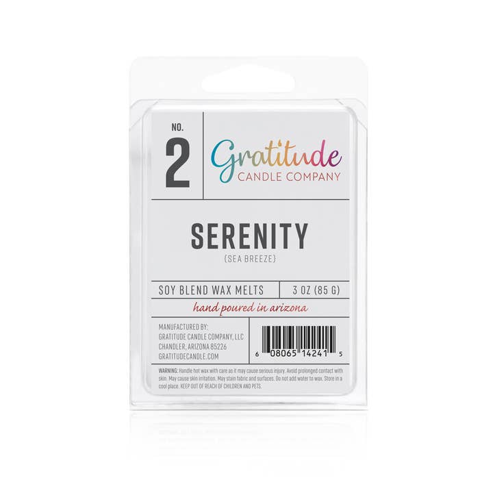 Gratitude Candle Company, LLC - Wholesale Wax Melt - 3 oz. Serenity (Sea Breeze) Wax Melt1
