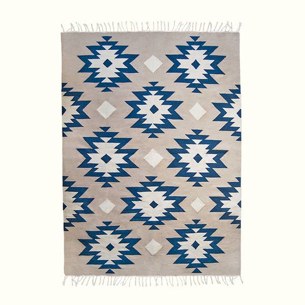 Blue Medallions kilim rug for wholesale by KILIIM