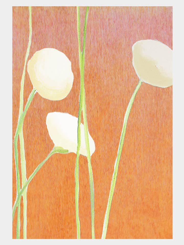 11” x 16” Cream Flowers on Orange Art Print for wholesale by India & Purry by Jessica Hollander