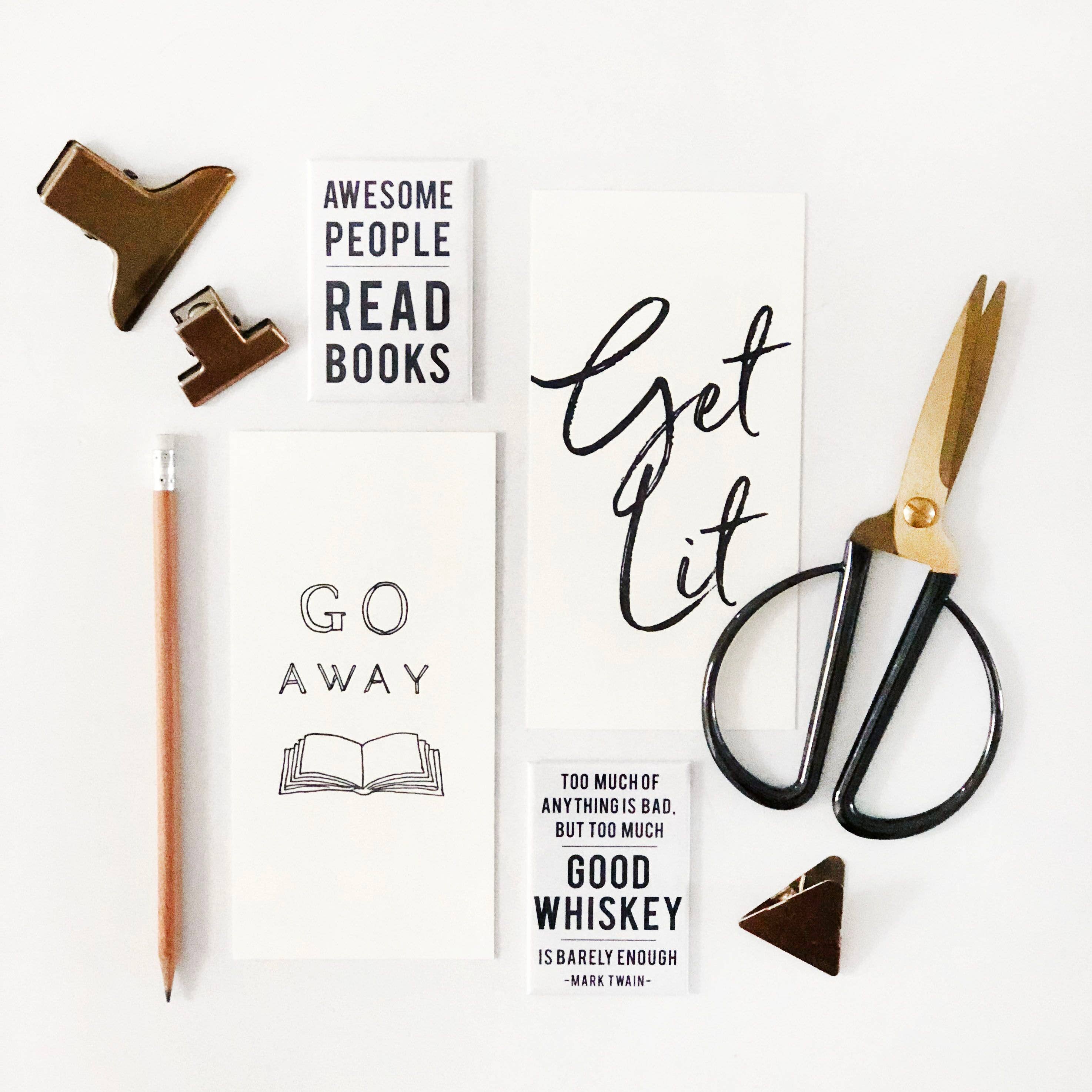 Steel Petal Press - Wholesale Bookmark - Go Away - Typographic Letterpress Bookmark2