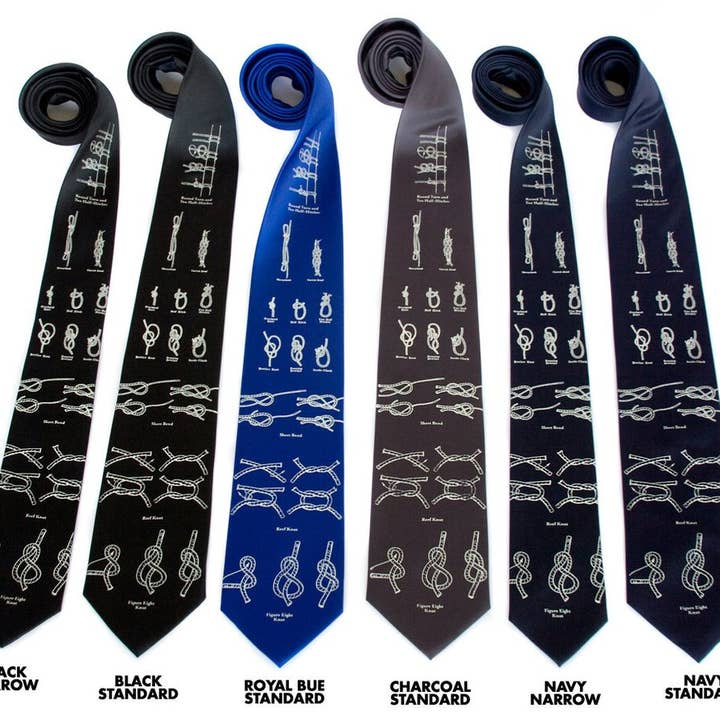 Cyberoptix Tie Lab - Wholesale Necktie - Men's - Knot Tying Diagram Necktie. "KNOTical" Tie