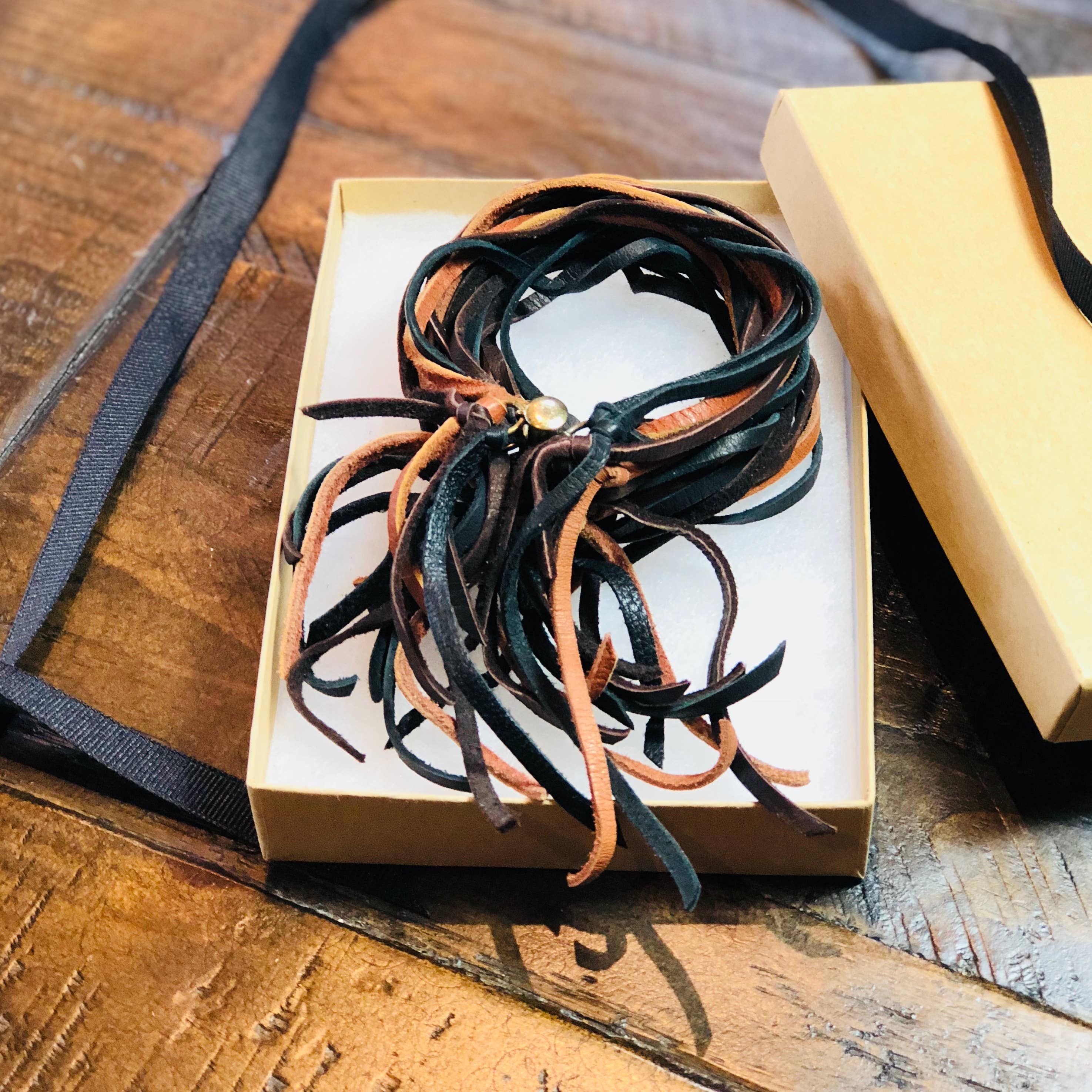 ASTALI - Wholesale Cuff Bracelet - Leather Biker Cuff - Black, Chocolate Brown, & Rust Bracelet3