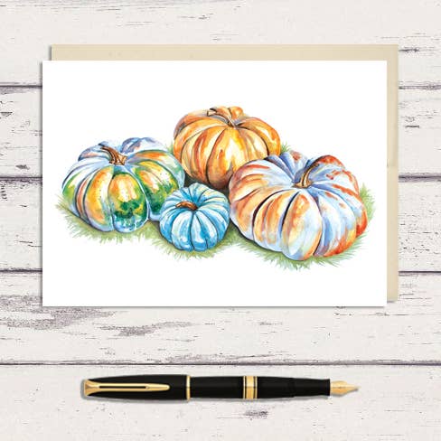 Meadowbrook Lane - Wholesale Everyday Greeting Card - Watercolor Pile of Pumpkins Greeting Card0