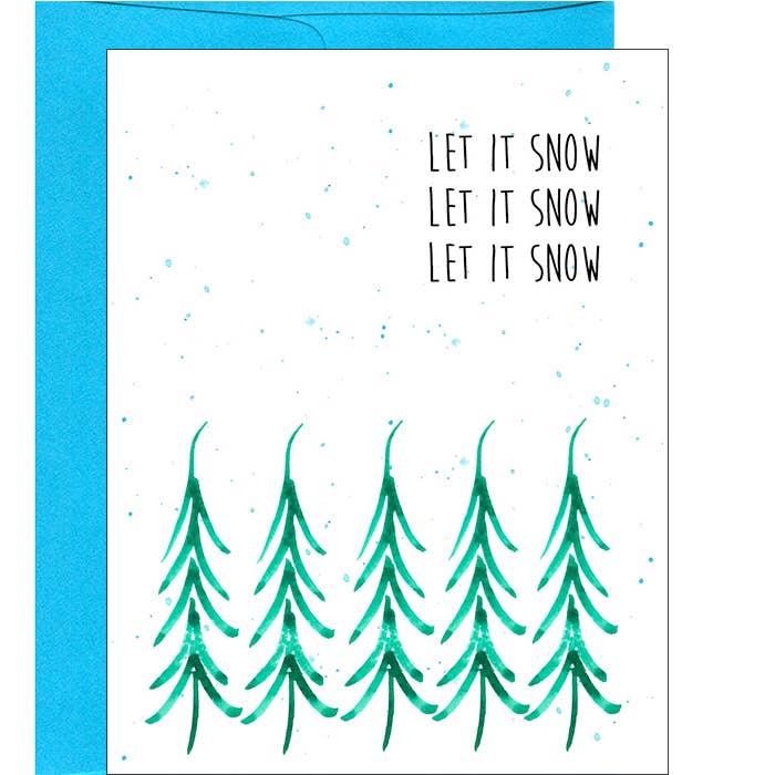 Låt det snö akvarell julgranar Holiday Card för wholesale av Pink Bathtub Designs