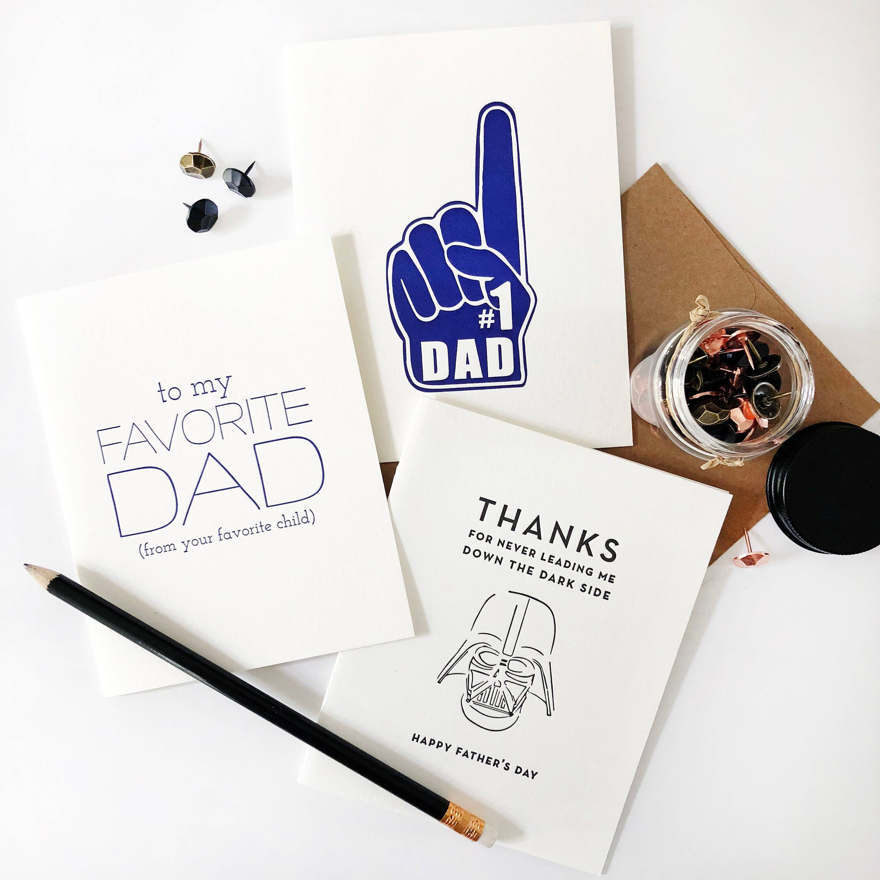 Steel Petal Press - Vente Carte pour la fête des Pères - Favorite Dad - Carte de vœux typographique pour la fête des pères1