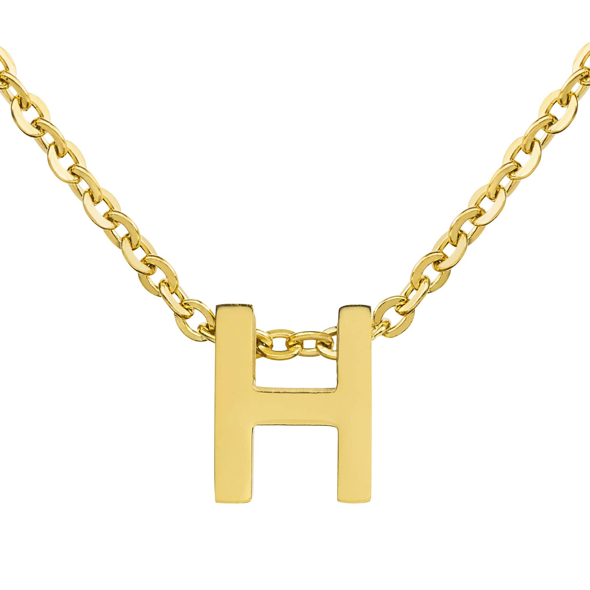 West Coast Jewelry - Vendita all'ingrosso Collana con ciondolo/pendaglio - Collana iniziale in acciaio inossidabile con sovrapposizione in oro 18k0