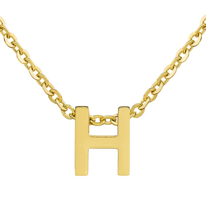 West Coast Jewelry - Wholesale Pendant/Charm Necklace - 18k Gold Overlay Initial Stainless Steel Necklace