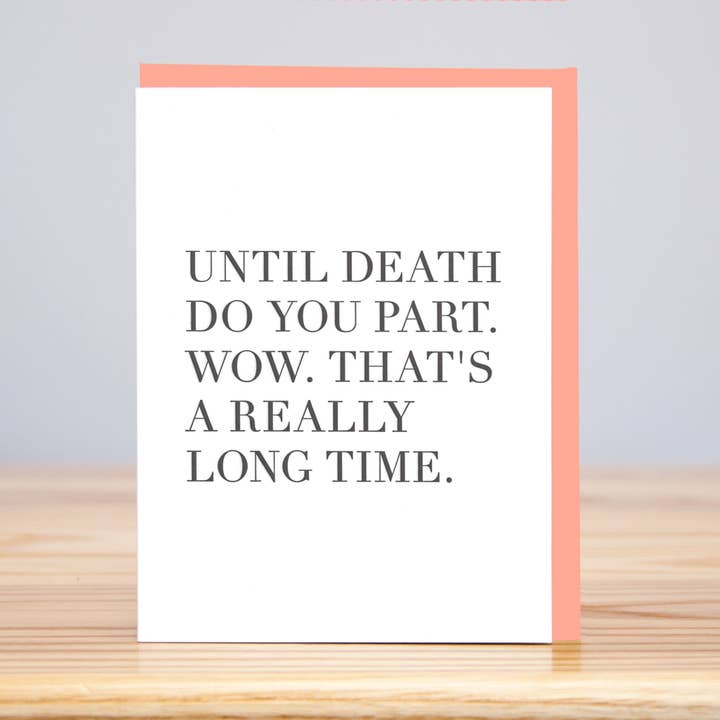 Until Death Do You Part (Letterpress) for wholesale by Huckleberry Letterpress
