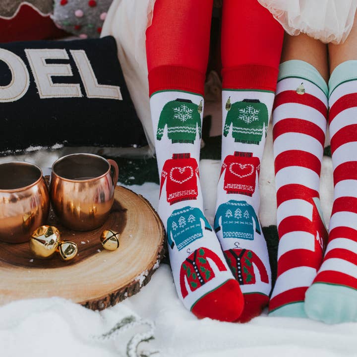 Woven Pear - Wholesale Socks - Unisex - Crew Socks, Naughty or Nice1